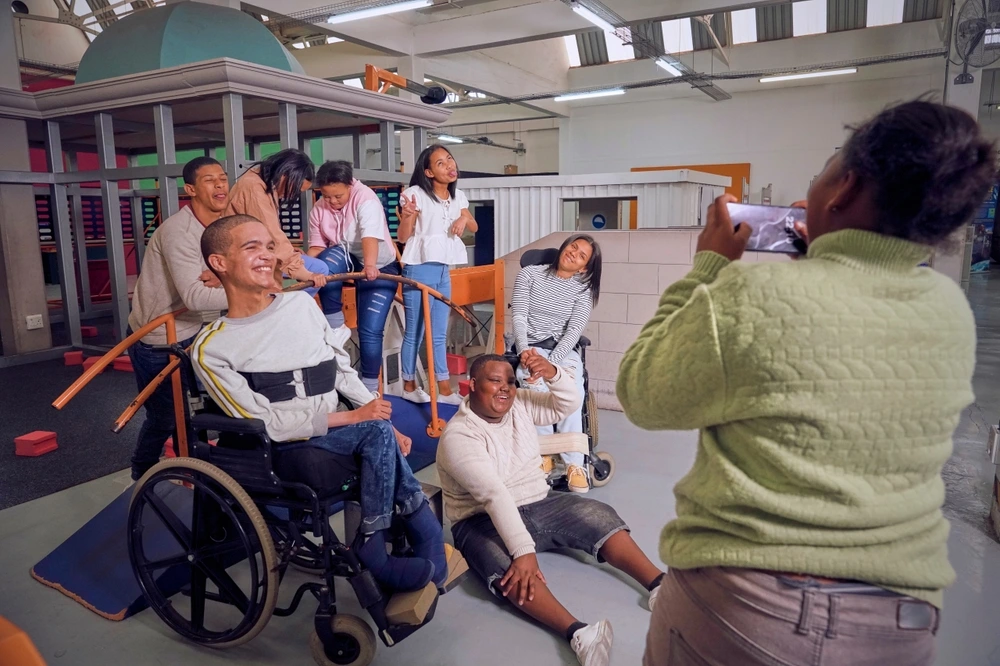 groups of friends in a disability support centre